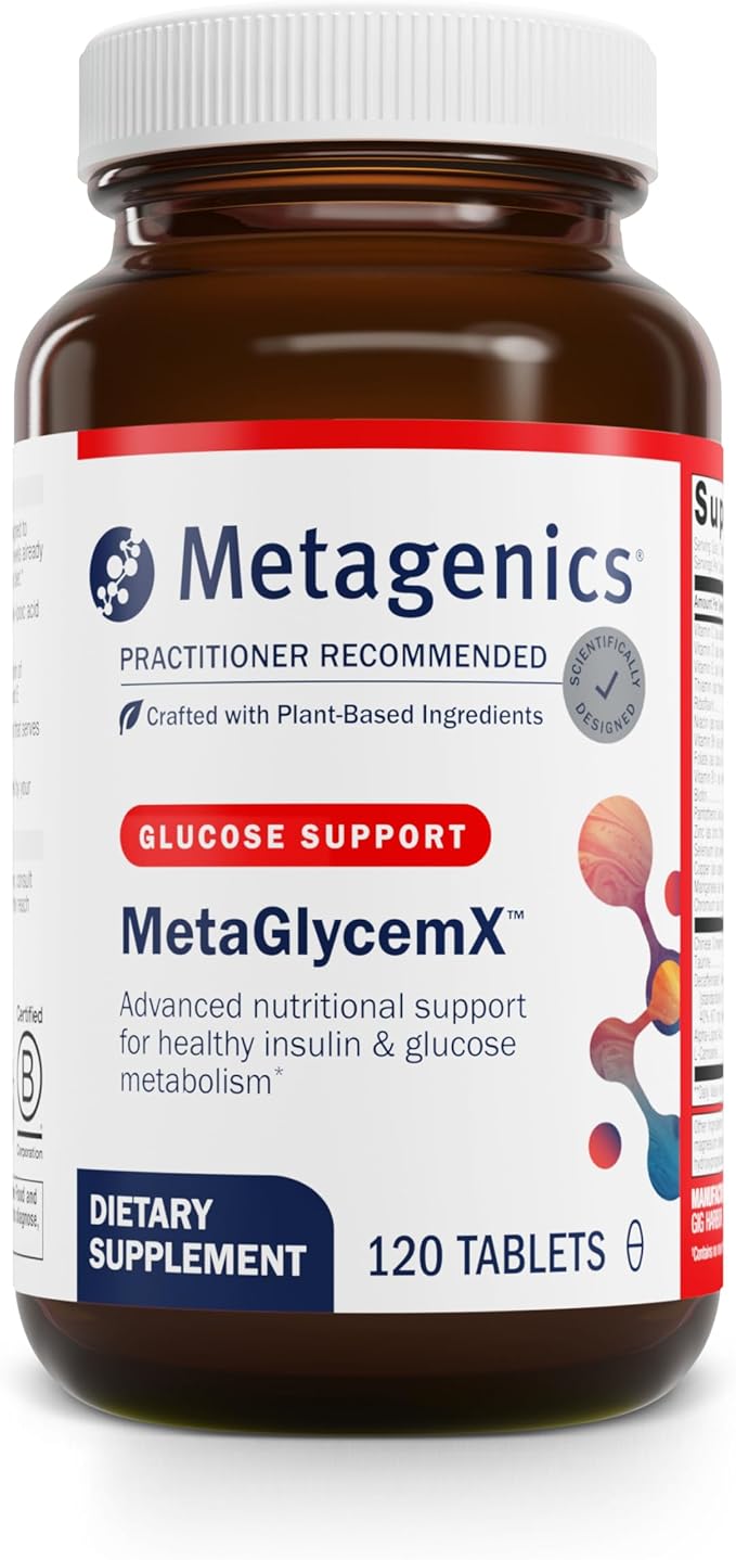 Metagenics MetaGlycemX - 100 mg Alpha-Lipoic Acid - Supports Carbohydrate Metabolism* - Antioxidant Support* - with Green Tea Extract - Non-GMO &amp Gluten-Free - 120 Count