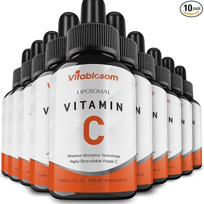 Vitablosom Liposomal Vitamin C 2000mg Liquid for Adults High Absorption VIT C Maximize Vitamin C Good for Immune System &amp Antioxidant 60ML (10 Bottles)