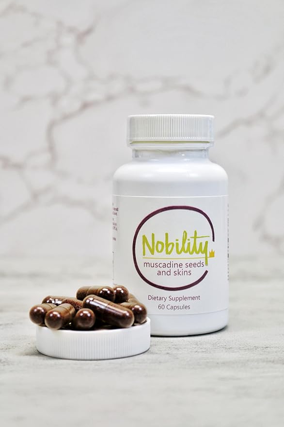 NOBILITY Naturals Muscadine Capsules – Seed &amp Skin Blend for Antioxidant &amp Metabolism Support