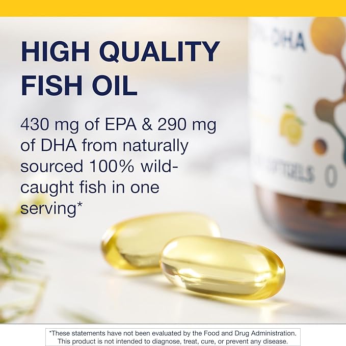 Metagenics OmegaGenics Fish Oil EPA-DHA 720 mg - High Potency Omega-3 Supplement* - Supports Heart Joint Brain &amp Immune Health* - Sustainably Sourced Purity-Tested Fish Oil - 60 Softgels