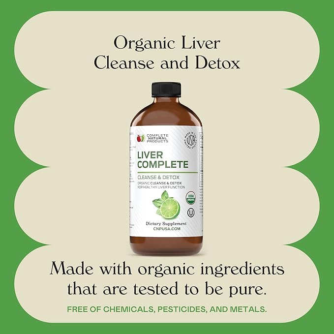 Liver Complete 8oz Organic Liquid Concentrate - Liver Cleanse &amp Digestive Bitters Vinegar Supplement