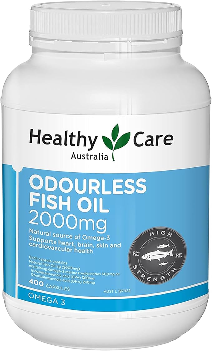 Healthy Care Odourless Fish Oil 2000mg 400 Soft Capsules