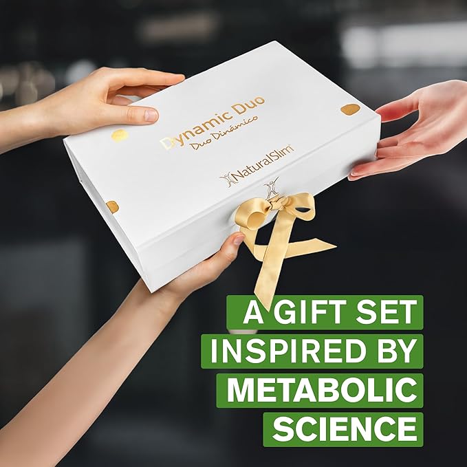 NaturalSlim Dynamic Duo Gift Set - Premium Wellness Kit with MagicMag Magnesium Powder Kadsorb Potassium Capsules Double Wall Glass Mug &amp Metabolism Book - Daily Energy Support System