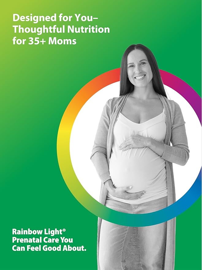 Rainbow Light 35+ Mom &amp Baby + Multivitamin | 60 Caplets | Prenatal and Postnatal Nutrition | Real Food Nutrients Digestive Enzymes &amp Probiotics | Essential Vitamins and Minerals for Women