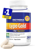 Enzymedica Lypo Gold - Protease Amylase &amp Lipase Digestive Enzymes for Women &amp Men Enzyme Supplement for Fat Digestion Gut Health &amp Gallbladder Support Helps Gas &amp Bloating Gluten