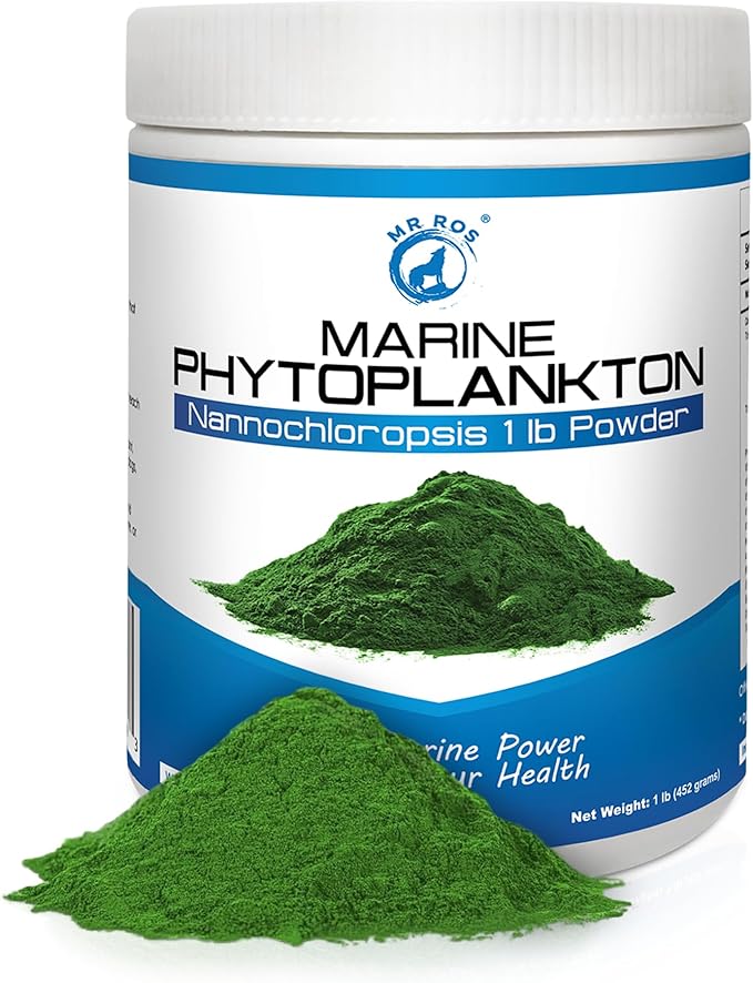 Marine Super Greens Powder for Dogs &amp Humans – Pure Phytoplankton Omega-3 EPA Antioxidants Protein Vitamins &amp Minerals – Skin Coat Vitality &amp Immune Support – 1 lb Bulk