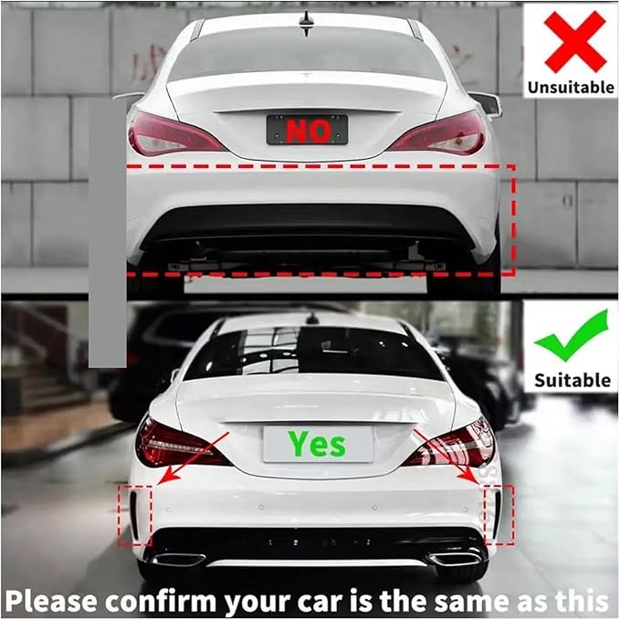 Car Rear Bumper Lower Diffuser Lip Body Kit Compatible for Mercedes Benz CLA Class W117 C117 CLA220 CLA250 Sport CLA45 AMG Sedan 2016-2019