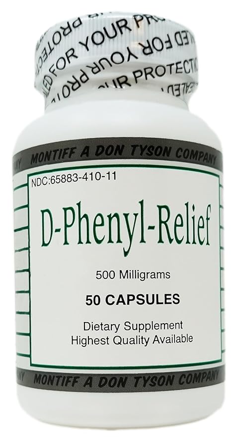 Pure D-Phenyl Relief 500 mg - 50 Capsules by Montiff