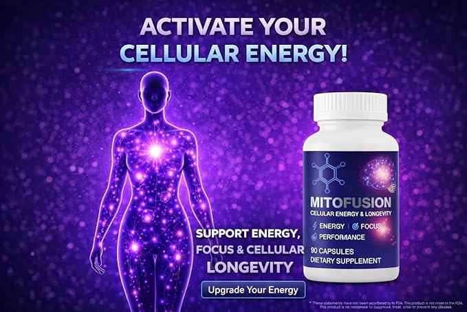 MitoFusion Complete Anti Aging NAD+ and Mitochondria Support Formula with 500mg Nicotinomide Riboside 250mg Urolithin A 25mg PQQ 50mg Apigenin. Energy | Focus | Longevity | Performance | Recovery