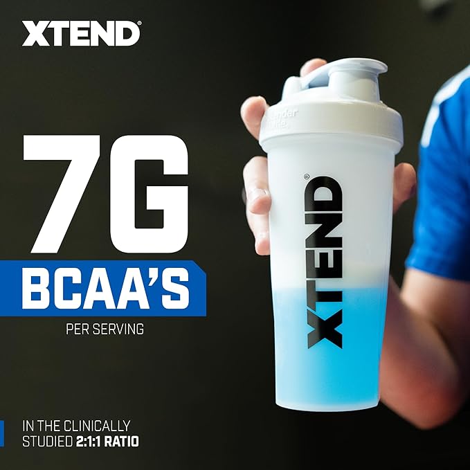 XTEND Sport BCAA Powder Blue Raspberry Ice - Electrolyte Powder for Recovery &amp Hydration with Amino Acids - 30 Servings