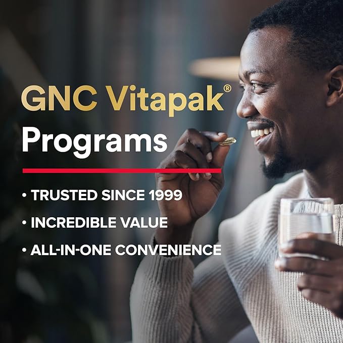 GNC Mega Men Performance and Vitality Vitapak Program Convenient Complete Nutrition 5 Products in 1 Packet Circulation Blood Flow Prostate Health Stronger Drive 30 Packs