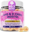 Myo-Inositol &amp D-Chiro Inositol Gummies 40:1 Ratio Inositol Gummies Supplement w/ Omega 3 MTHF Folate Magnesium Vitamin D3 B12 &amp Zinc for Female Health &amp Wellness 0g Sugar Vegan NO