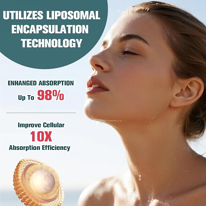 1500mg Liposomal Glutathione Supplement 12-in-1 Ultra High Absorption Liquid Glutathione with NAD+ CoQ10 NAC &amp Alpha Lipoic Acid - Supports Natural Detoxification Immune System &amp Antioxida