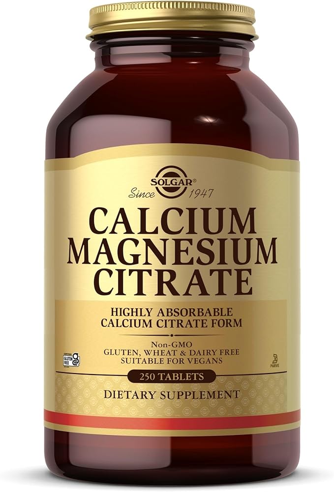 Solgar Calcium Magnesium Citrate 250 Tablets - Supports Healthy Bones &amp Teeth - Musculoskeletal &amp Nervous System Support - Highly Absorbable - Non-GMO and Vegan - 50 Servings