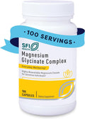 Klaire Labs SFI Health Magnesium Glycinate Complex - Chelated Magnesium Blend for Optimal Absorption - Supports Healthy Bones Muscles &amp Energy Levels - Gentle on Digestion (100 Capsules)