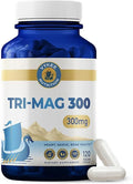 Vykee Nutrition Tri-Mag 300 Triple-Source Magnesium Complex – Supports Heart Nerve and Bone Health – Vegan Non-GMO Gluten-Free – 300 mg 120 Count