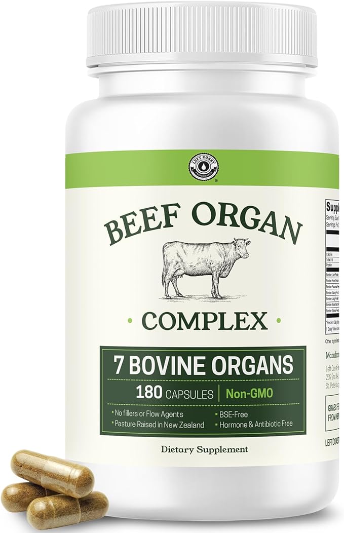 Left Coast Performance Beef Organ Supplements from New Zealand - Supports Women's Overall Energy &amp Health - Non-GMO No Fillers Hormone &amp Antibiotic Free
