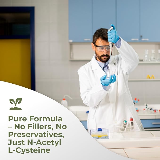 Gade Nutrition NAC Powder - N-Acetyl-Cysteine | Potent Antioxidant Support | 250g (8.8 oz) 600mg per Serving 416 Servings | Non-GMO Gluten-Free Dairy Free Vegan | USA Made