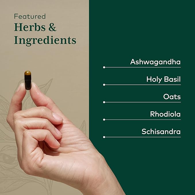 GAIA HERBS PRO Daytime HPA - Adaptogen Support Supplement - Nervous System Support Supplement with Olive Oil &amp Rhodiola* - Vegan Gluten-Free Soy-Free - 60 Liquid Phyto-Caps (30 Servings)
