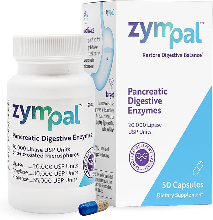 Pancreatic Digestive Enzymes 20000 Lipase USP Units – High-Potency Pancreatic Digestive Enzyme Supplement for Gas Bloating &amp Indigestion Relief–Gut Health &amp Nutrient Absorption – 50 Capsules