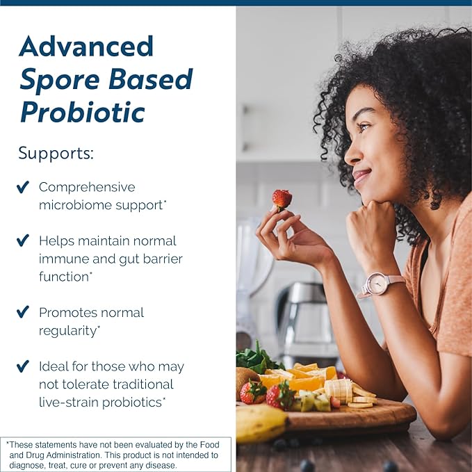 Researched Nutritionals CoreBiotic Sensitive - Vegan Probiotics for Low FODMAP Diet - Spore Based Probiotic Supplement to Support Microbiome &amp Gut Health - Researched Strains (60 Capsules)