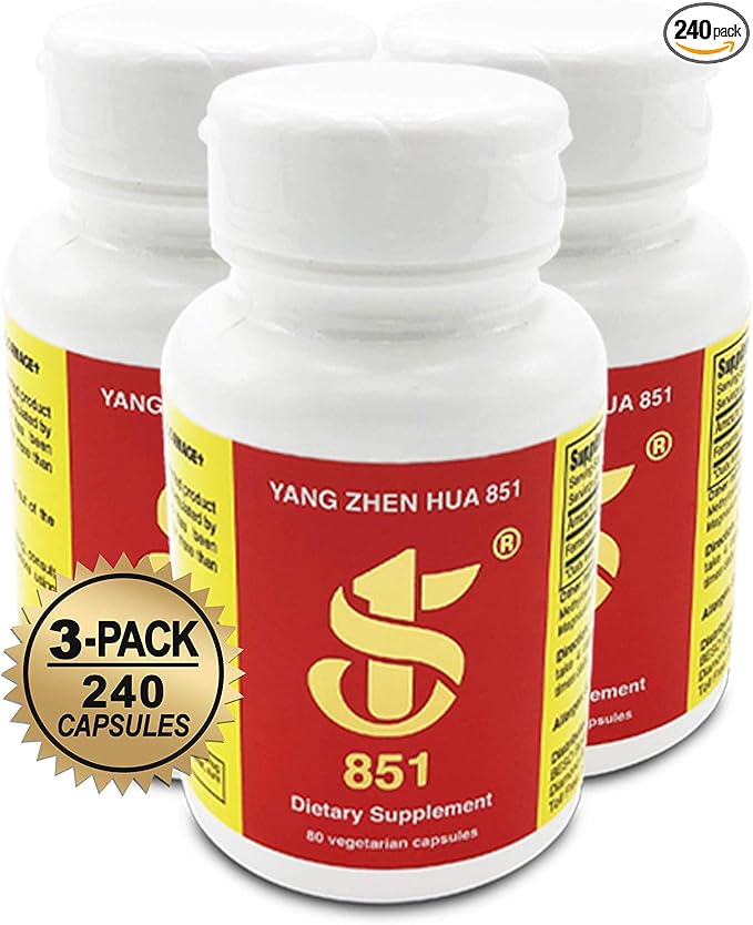 YANG Zhen Hua 851 Keeping You Healthy Naturally® Made with 100% All-Natural USDA Organic Fermented Soy Gluten-Free Dairy-Free BCAA BCFA Minerals Protein (240 Capsules) - 3 Bottles