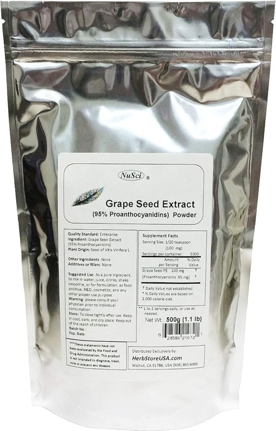 (500 g Grape Seed (Europe) Extract Powder GMO Free Non-Irradiated