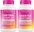 Pink Stork Digestive Health &amp Stress Support | Cortisol Complex with Adaptogens &amp Digestive Enzymes | Gut Energy Hormone &amp Mood Balance Support for Women