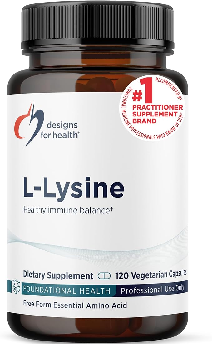 Designs for Health L-Lysine HCL Pills 1500mg - Amino Acid Lysine Hydrochloride Nutritional Supplement for Adults - Immune + Bone Health Support - Vegan + Non-GMO (120 Capsules)