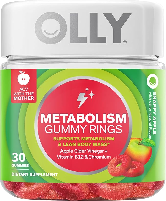 OLLY Metabolism Gummy Rings 30 Count &amp Undeniable Beauty Gummy 60 Count &amp Probiotic + Prebiotic Gummy 30 Count
