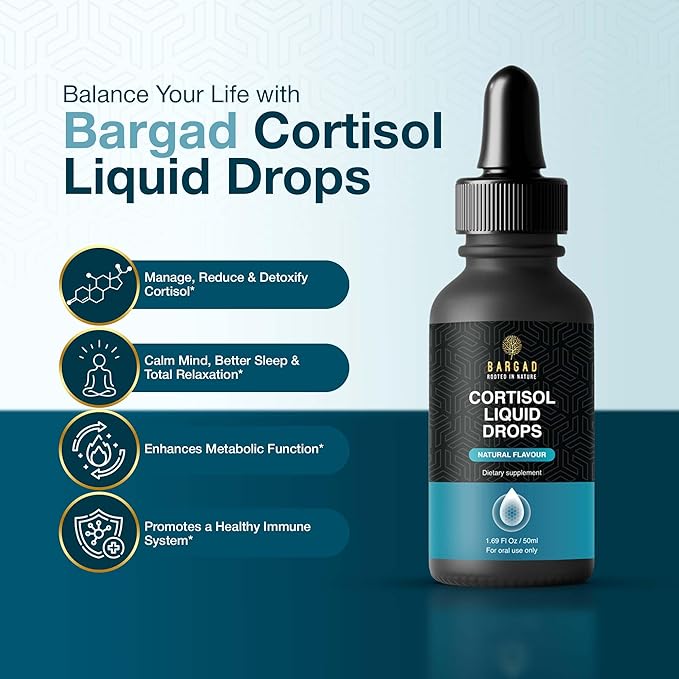 Cortisol Drops – Natural Herbal Liquid Supplement for Daily Stress Support Mood Balance &amp Adrenal Health – Calming Botanical Extracts – Alcohol-Free Formula – 2 fl oz