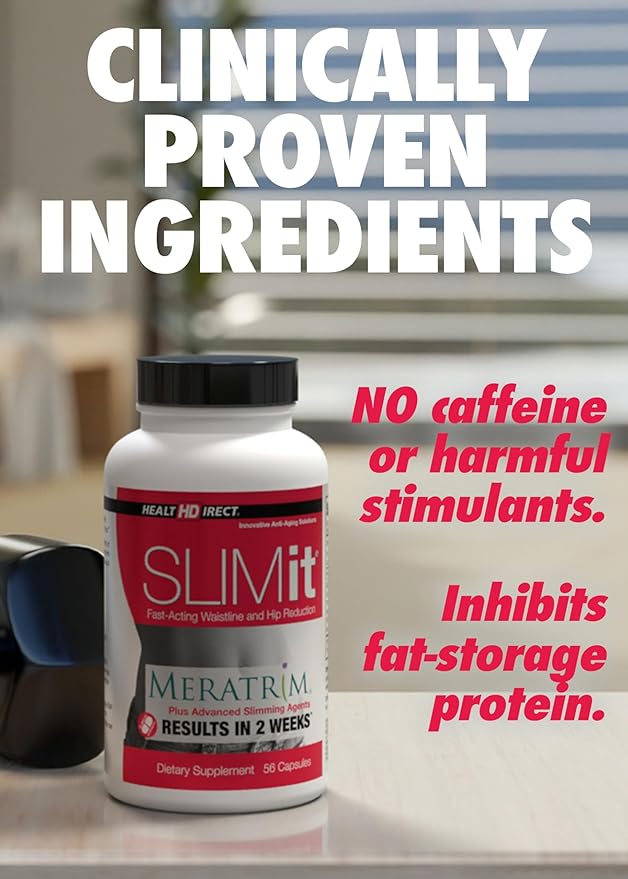 HEALTH DIRECT - SLIMit with Meratrim - Natural metabolic for Women &amp Men - Targets Fat Cells Supports Metabolic Health - 56 Capsules