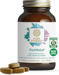 PURE SYNERGY PureNatal Prenatal Vitamins | Vegan Supplement Made with Organic Whole Foods | with Natural Iron Folate and Choline | for Pre-Conception Pregnancy and Breastfeeding (120 Tablets)