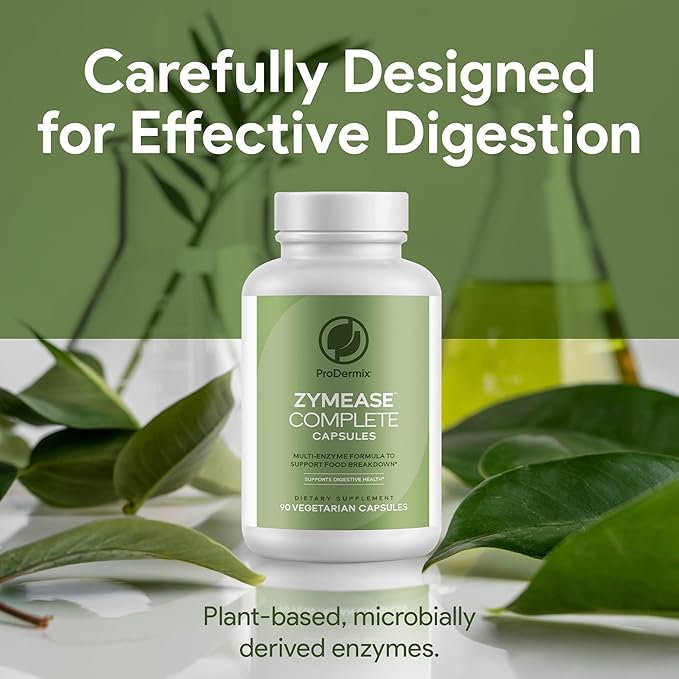 ZymEase Complete Capsules Multi Enzyme Formula for Digestive Health Comfort Probiotic for Digestion and Food Breakdown (90 Capsules)