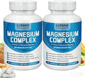 2PCSLumine Organics Magnesium Complex Magnesium Complex for Women Supplement 1000mg - Advanced 8-in-1 Magnesium Blend - GlycinateCitrateMalateTaurate90 Capsules (2)