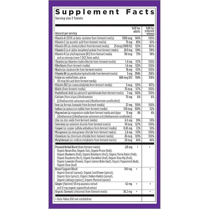 New Chapter Perfect Prenatal Vitamins - 96ct Organic Prenatal Vitamins Non-GMO Ingredients for Healthy Baby &amp Mom - Folate (Methylfolate) Iron Vitamin D3 Fermented with Whole Foods and Probio