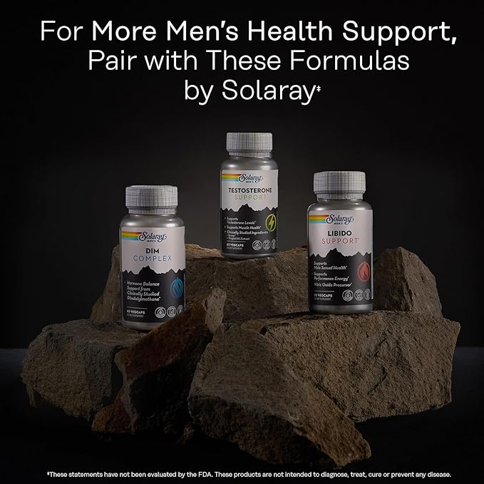 SOLARAY DIM Supplement for Men - Clinically Studied DIM 200mg Supports Hormone Balance - Plus Zinc and Quercetin - Vegan Gluten Free 60 Day Money-Back Guarantee - 30 Servings 60 VegCaps