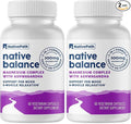 NativePath Native Balance Magnesium Supplement with Ashwagandha - High Absorption Aquamin Ocean-Sourced Formula - 60 Capsules (Pack of 2)
