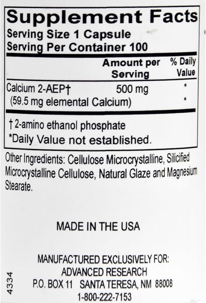 NCI Advanced Research Dr. Hans Nieper Calcium 2-AEP Capsules 100 Count
