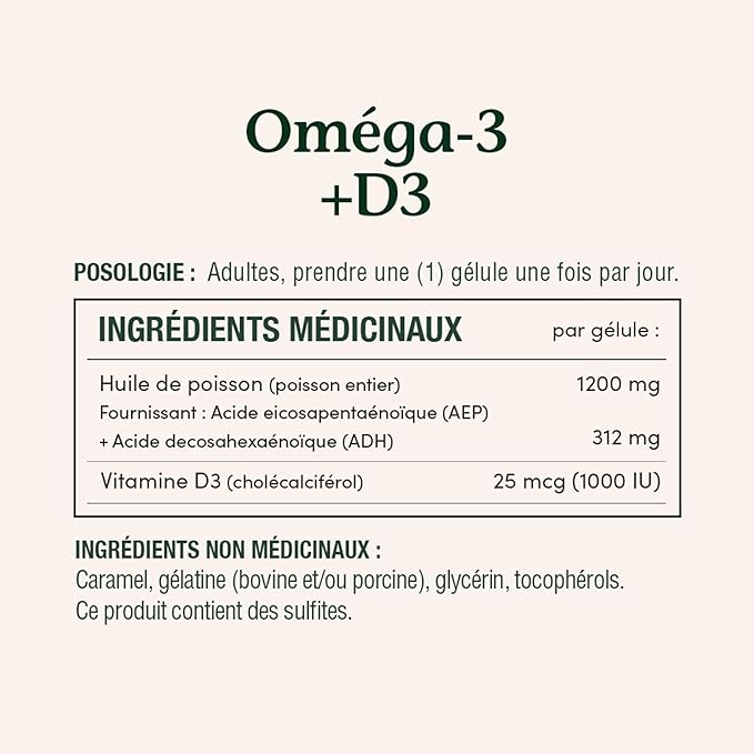 Nature's Bounty Omega-3 + D3 Fish Oil 1200mg / Vitamin D3 1000IU 90 softgels