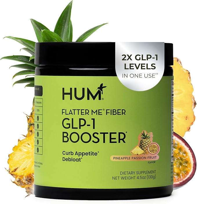 HUM Flatter Me Fiber Variety Bundle – Strawberry Lemon Pineapple Passionfruit &amp Unflavored | Prebiotic Fiber + Digestive Enzymes to Support Gut Health (3-Pack)