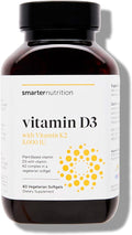 SMARTERNUTRITION Vegan Vitamin D3 5000 IU + Natural Vitamin K2 1100 mcg in Organic Coconut &amp Olive Oil - D3 K2 Supplement for Immune &amp Bone Support - 60 Softgels[30 Day Supply]