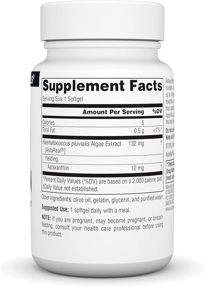 Source Naturals Astaxanthin Antioxidant Carotenoid 12mg - 60 Softgels