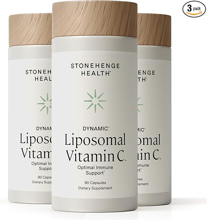 Stonehenge Health Dynamic Liposomal Vitamin C 1500mg - 90 Capsules - Advanced Formula - Phospholipids Non-GMO Sunflower Supports Healthy Immune System Collagen Synthesis &amp Brain Health (3 Pack)