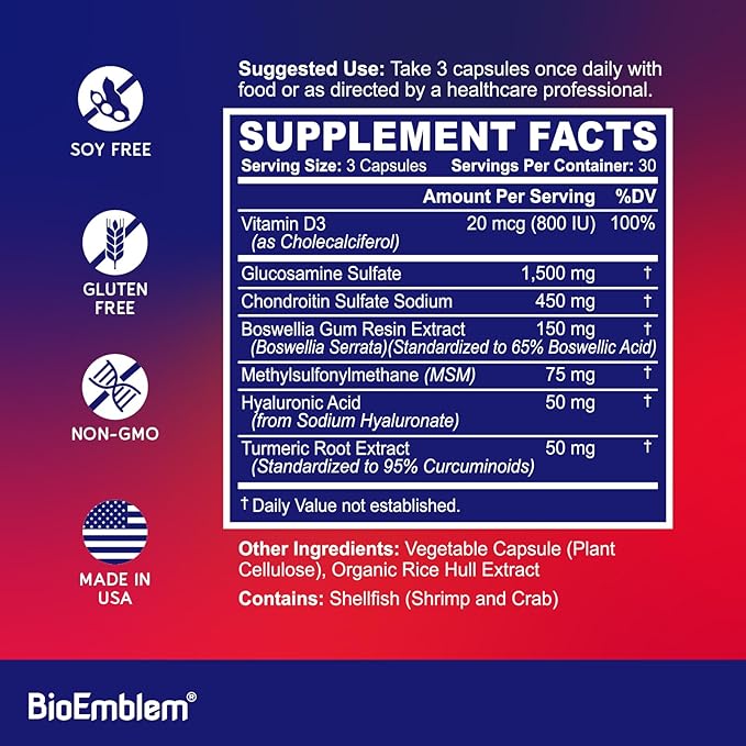 BioEmblem Omega-3 Fish Oil 2000mg and Joint Support