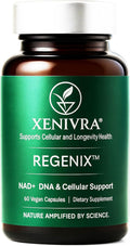 Xenivra Regenix™ NAD+ Supplement | NAD Booster with Nicotinamide Riboside (NR) | Cellular Energy &amp Healthy Aging | Resveratrol &amp CoQ10 | 60 Vegan Capsules