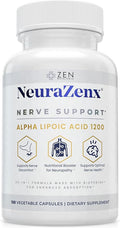 Zen Nutrients NeuraZenX Nerve Support &amp Peripheral Neuropathy Support Supplement with 1200mg Alpha Lipoic Acid (ALA) Benfotiamine L-Carnitine and Turmeric