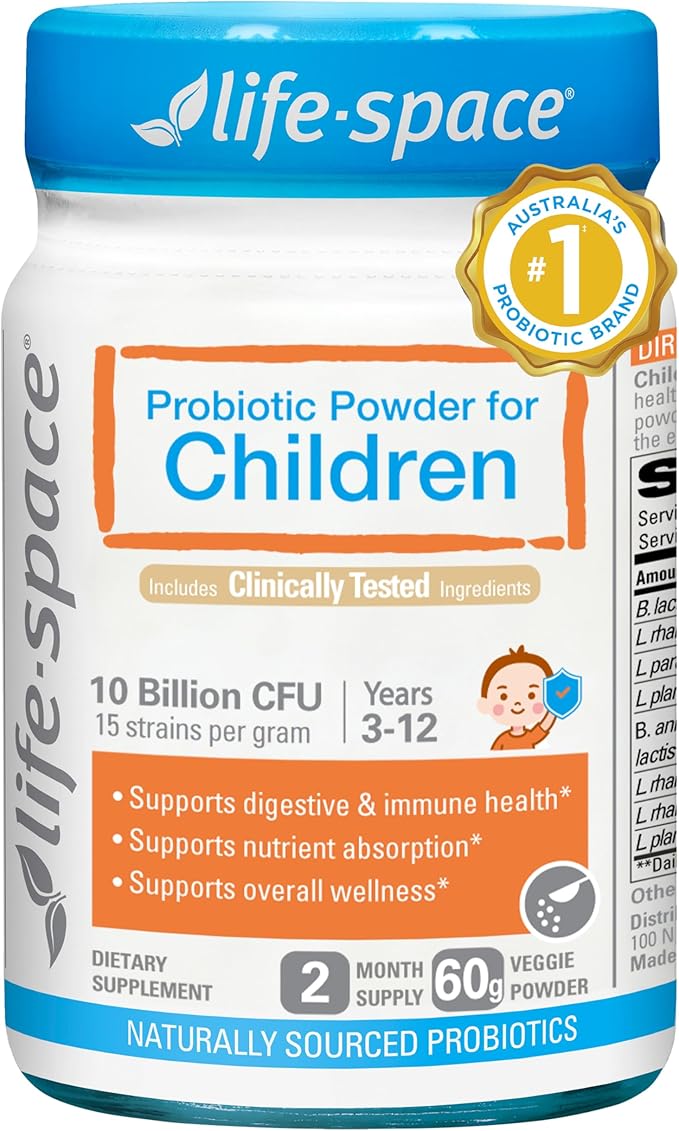 Life-Space Probiotic for Children 3-12 Years10 Billion CFU &amp Multi Strain Improve Appetite for Relieve Picky Boost Digestive Health &amp Immune Support Children's Overall Health 60 Grams