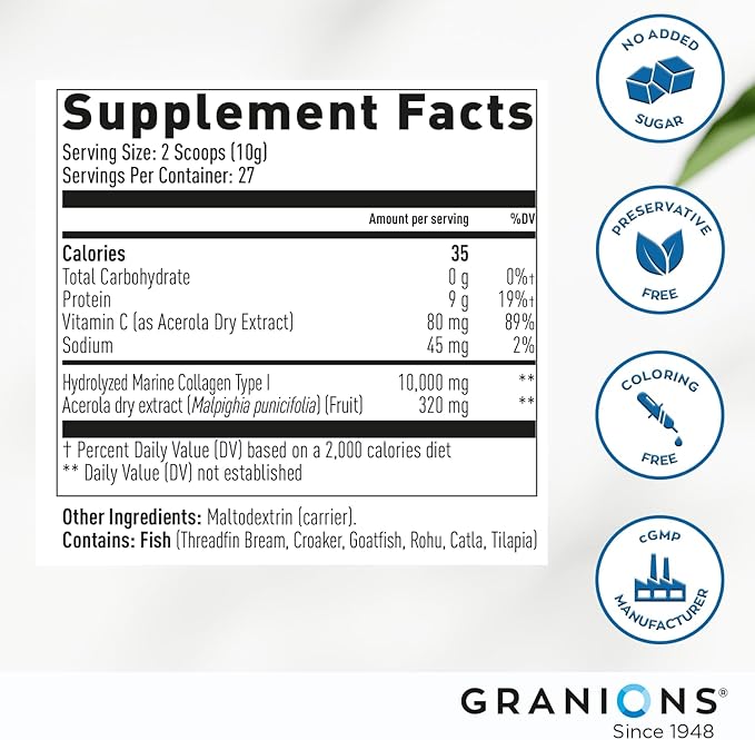 Granions Glucosamine Chondroitin MSM Powder and Marine Collagen Powder unflavored - Joint Support Bundle