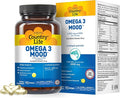 Country Life Omega 3 Mood – 2000mg Fish Oil with EPA &amp DHA – Brain Heart &amp Mood Support – Lemon Flavored No Fishy Aftertaste – Certified Gluten Free Non-GMO – 90 Softgels